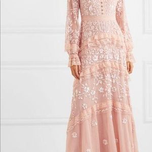 Needle & Thread Ava lace-trimmed embellished tulle gown